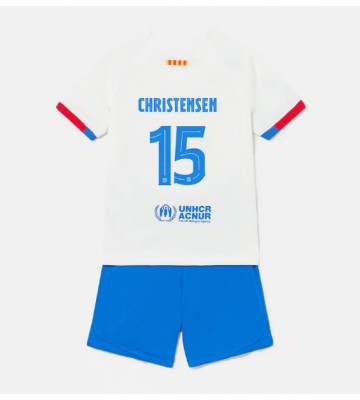 Barcelona Andreas Christensen #15 Segunda Equipación Niños 2023-24 Manga Corta (+ Pantalones cortos)